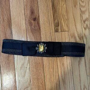 LOFT NWT  Black Stretchy Belt with Silver detail and rhinestones
